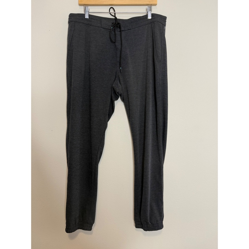 Vissla Men's Charcoal Gray Heathered Joggers Drawstring Sweatpants Lounge Pants